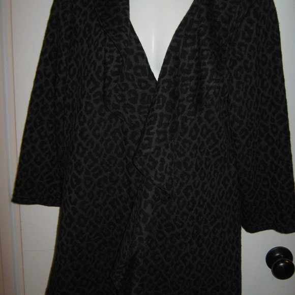 Calvin Klein Leopard Print Open Front Jacket - Picture 1 of 4